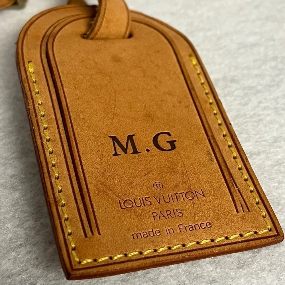LOUIS VUITTON Luggage Tag Japan 30th Anniversary Hot Stamp Vachetta Leather